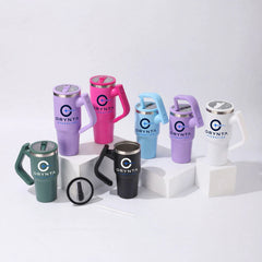 ORYNTA insulated tumbler collection with rotating handles