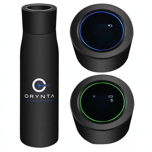 Black ORYNTA ONE smart UV-C self-cleaning water bottle